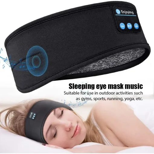 Diadema elástica para dormir con auriculares inalámbricos Bluetooth para deportes