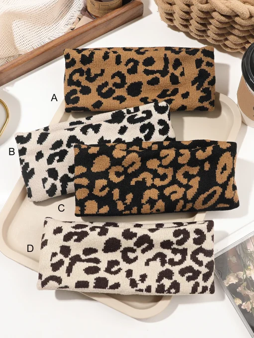 Diademas deportivas de yoga con estampado de leopardo