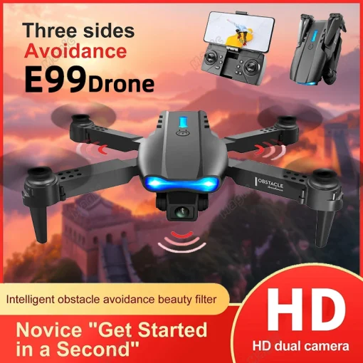 Dron Plegable Quadcopter 8K HD con Cámara E99, Control Remoto