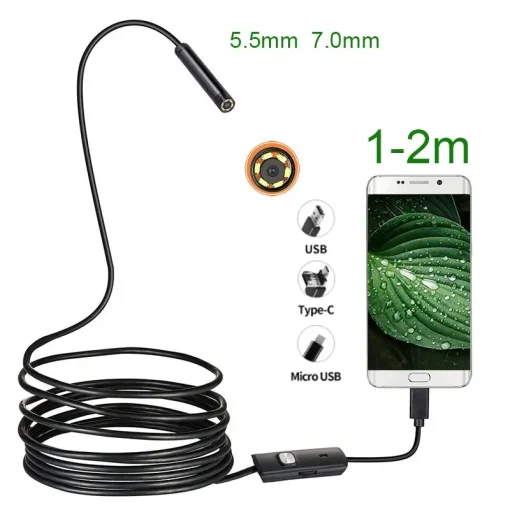 Endoscopio Android 5.5 MM 7MM 3 en 1 USB