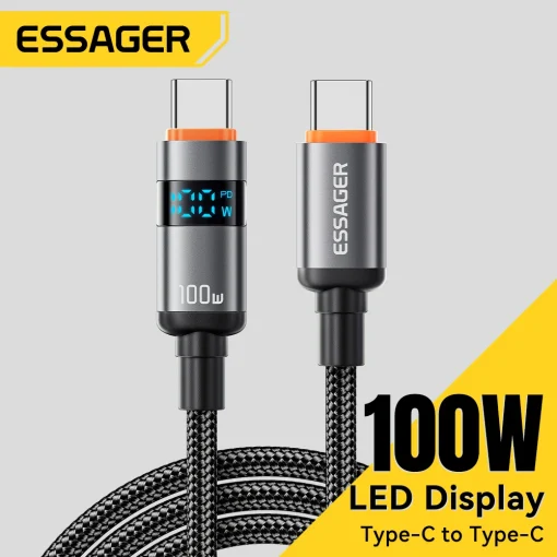 Essager 100W Tipo C a Tipo C 5A para carga rápida PD