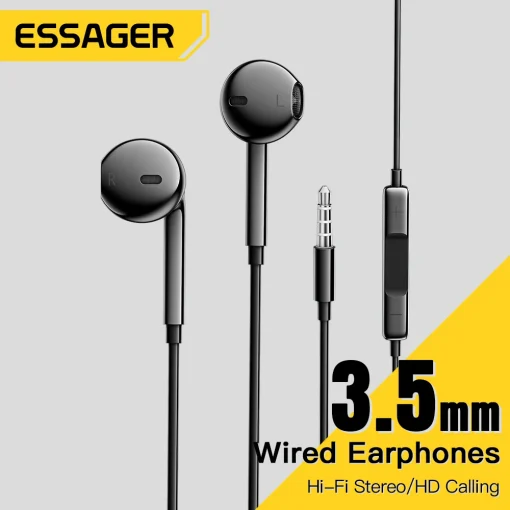 Essager Audífonos con cable de 3,5 mm