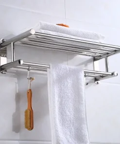 Estante organizador de acero inoxidable para baño