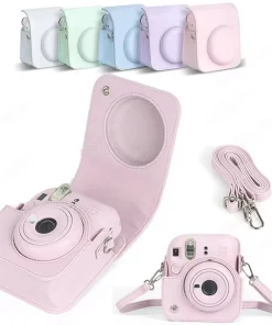 Estuche de cuero sintético suave para Instax Mini 12