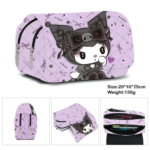 Estuche de lápices Kuromi de doble capa, mochila