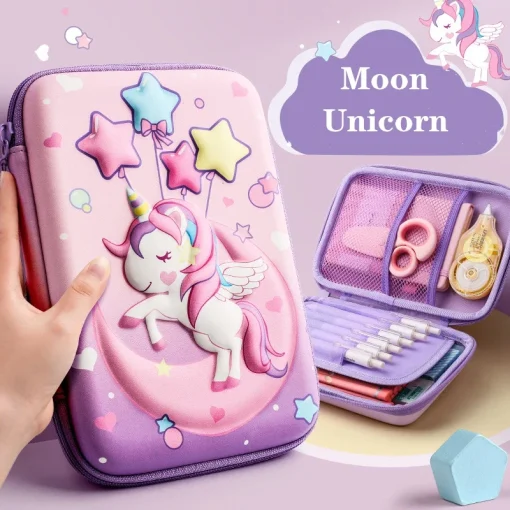 Estuche de lápices de unicornio 3D EVA