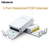 Extensor PoE impermeable de 5 puertos