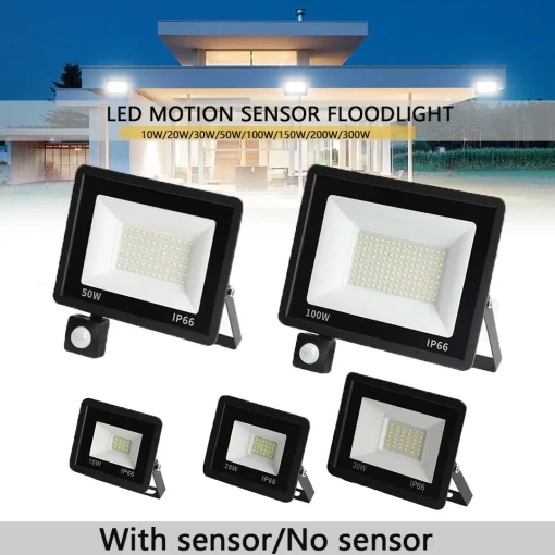 Foco LED exterior con sensor de movimiento PIR de 50 LED