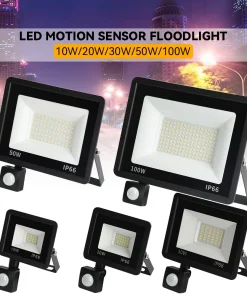 Foco de pared exterior con sensor PIR LED de 50 caracteres