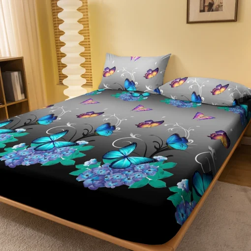 Funda de cama esmerilada con dibujo de mariposa