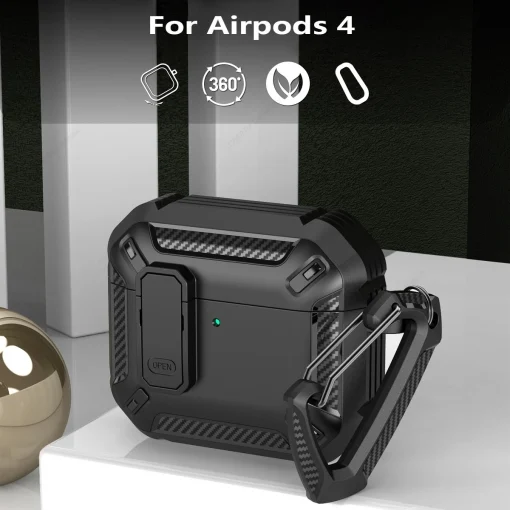 Funda protectora con candado para AirPods 4 4ta Gen