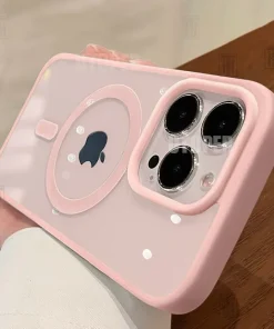 Funda transparente acrílica nueva rosa para iPhone