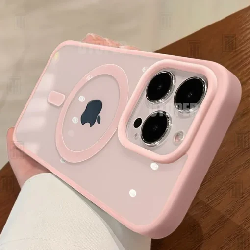 Funda transparente acrílica nueva rosa para iPhone