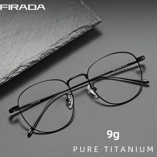 Gafas redondas de titanio puro retro FIRADA, cómodas