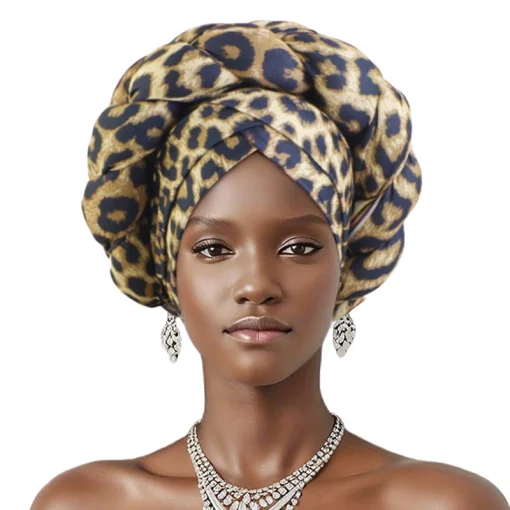 Gorra Turbante Elástica Africana Mujer Con Trenza