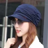 Gorra coreana ajustable de visera plisada para mujer