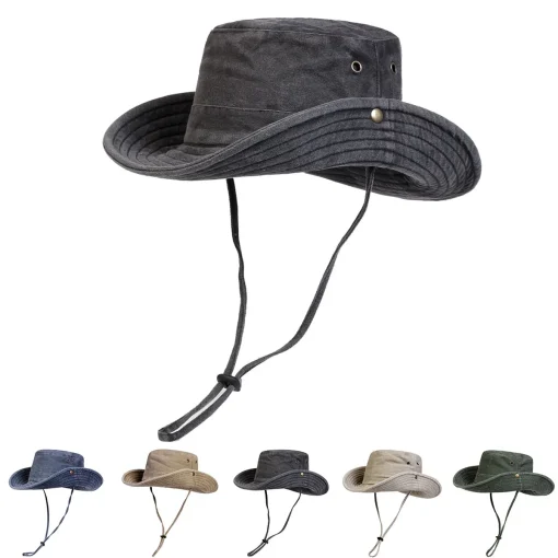 Gorra cubo lavada de gran visera para hombre