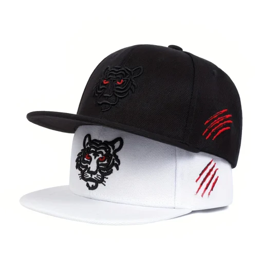 Gorra de béisbol bordada de tigre para niños