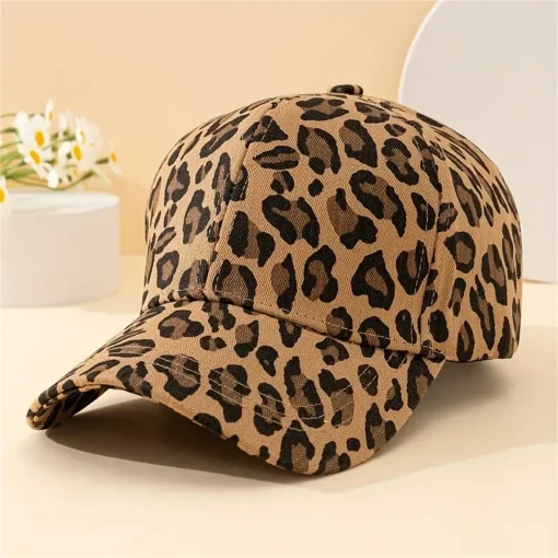 Gorra de béisbol con estampado de leopardo, moda, casual