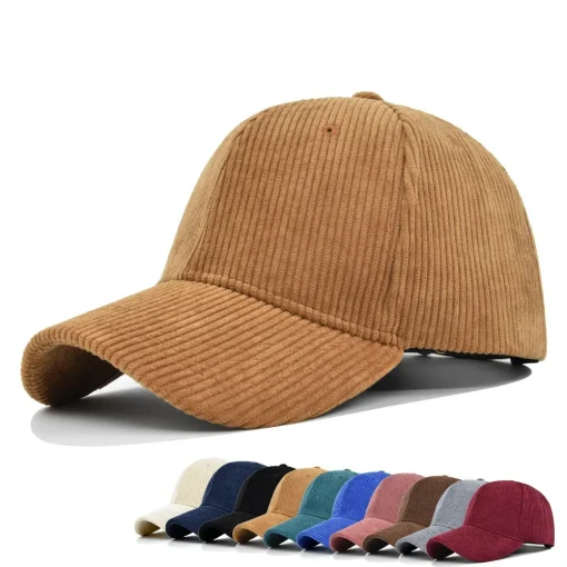 Gorra de béisbol de camionero polo ajustable unisex de pana sólida 100% algodón