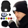 Gorra de invierno con luz de punto unisex