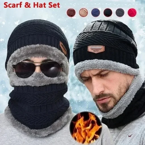 Gorra y bufanda de forro polar para invierno