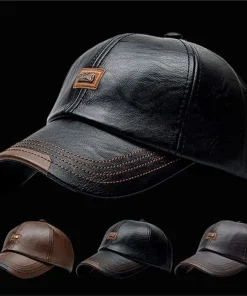 Gorras de béisbol de cuero para hombre