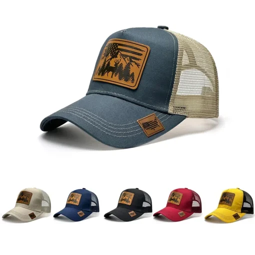 Gorras de béisbol de piel de moda para hombre y mujer