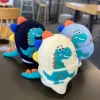 Gorro de lana para bebés con orejeras de dinosaurio en 3D