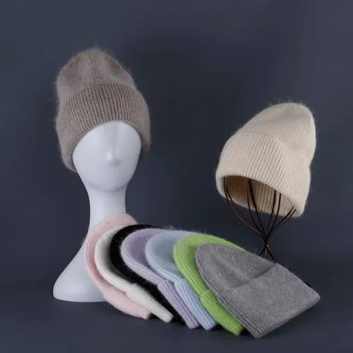 Gorro de punto suave y mullido para mujer