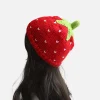 Gorros de invierno cálidos y dulces de fresa