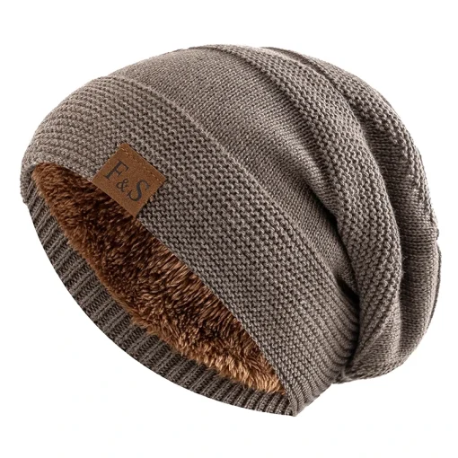 Gorros de invierno holgados unisex con forro de piel