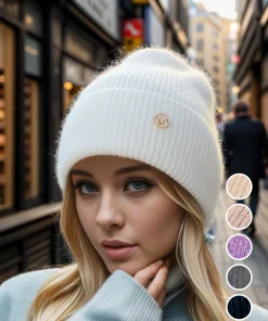 Gorros tejidos orejeras mujer invierno felpa suave cálido