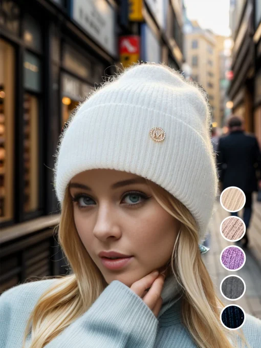 Gorros tejidos orejeras mujer invierno felpa suave cálido