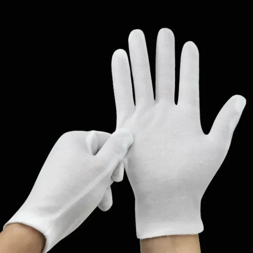 Guantes blancos 24 UDs. algodón suave