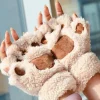 Guantes calientes de pata de gato de invierno