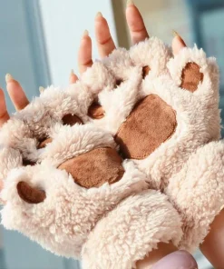 Guantes calientes de pata de gato de invierno