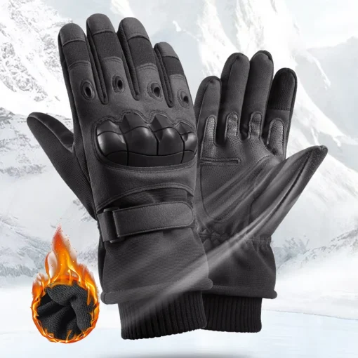 Guantes de moto de invierno, a prueba de frío, de dedos completos