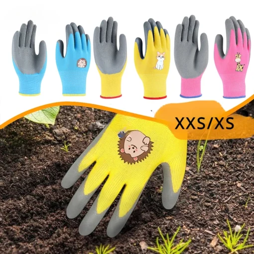 Guantes de trabajo de jardín impermeables y duraderos para niños