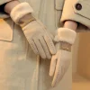 Guantes gruesos de felpa para mujer para invierno