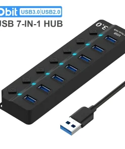 HUB USB 3.02.0 DBIT, divisor USB 7 en 1