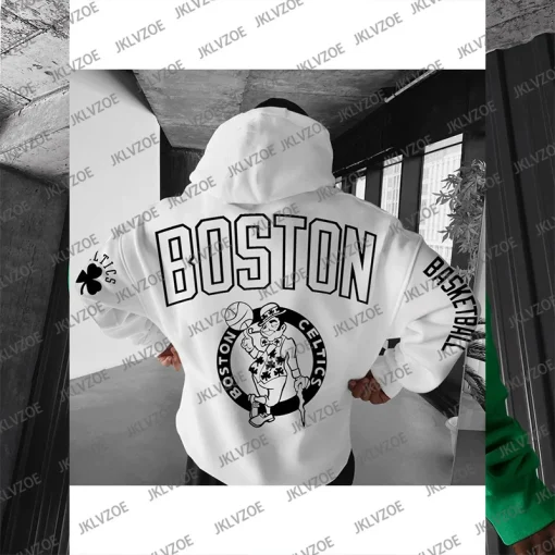 Hoodie de Baloncesto Boston de Otoño Unisex