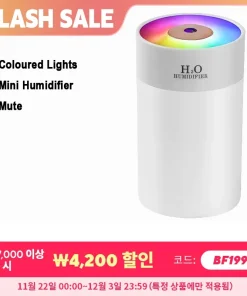 Humidificador luminoso para escritorio, pequeño, 260 ml, USB