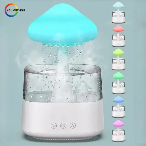 Humidificador nube lluvia LED