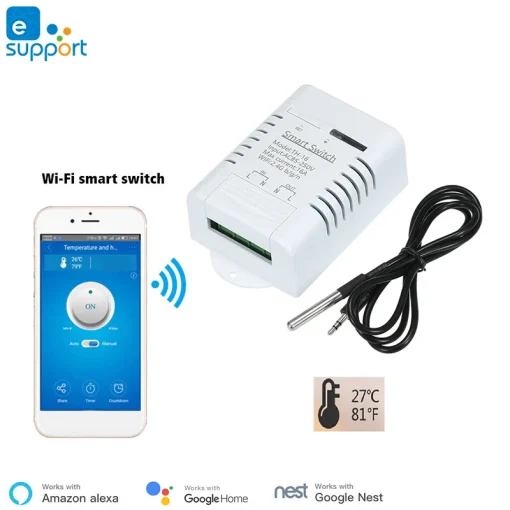 Interruptor WiFi con monitor de temperatura TH16 de eWelink