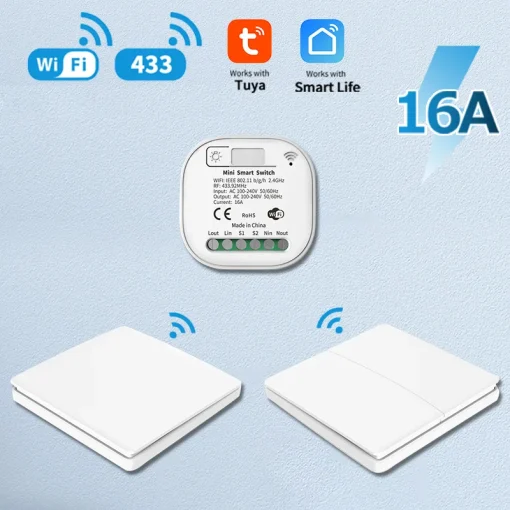 Interruptor Wifi 16A casa domótica RF433 MHz