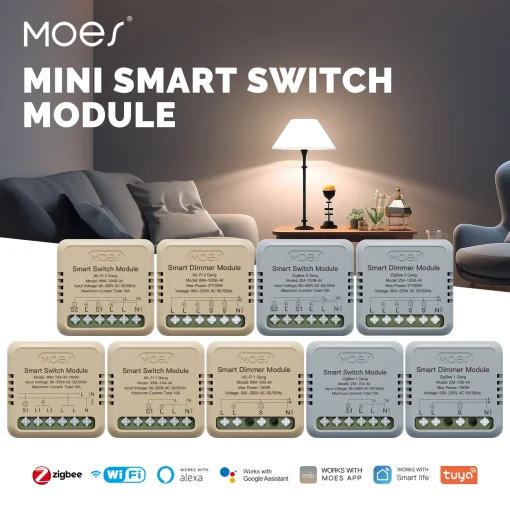 Interruptor inteligente Serie estrella MOES Tuya WiFiZigbee