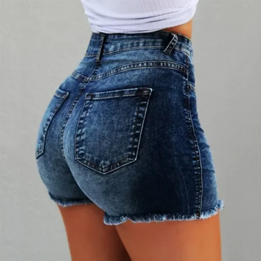 Jeans vaqueros cortos de mujer de tiro alto en varios colores