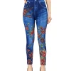 Jeggings azules ajustados CUHAKCI con estampado floral