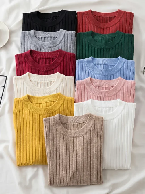 Jerseys de cuello vuelto para mujer otoño-invierno